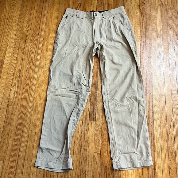 Duluth Trading Pants Mens Large Dry On The Fly Nylon Hiking Beige - Picture 1 of 10